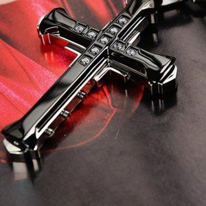 Black cross necklace